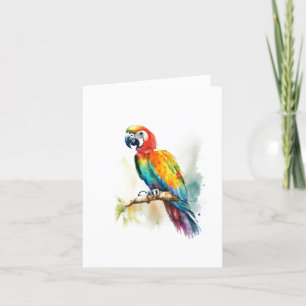 Cartes Pour Fêtes Annuelles Perroquet A Bird Portrait en Aquarelles & Stylo