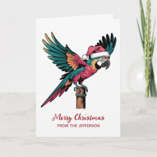 Cartes Pour Fêtes Annuelles Perroquet personnalisé avec chapeau de Père Noël N