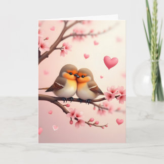 Cartes Pour Fêtes Annuelles Personalized Bird Couple Valentine