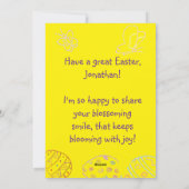 Cartes Pour Fêtes Annuelles Personalized Children's Easter Greeting Card  (Dos)