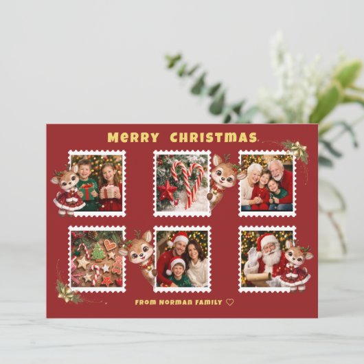 Cartes Pour Fêtes Annuelles Personalized Christmas Flat Holiday Card (Debout devant)