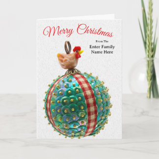 Cartes Pour Fêtes Annuelles Personalized Country Chicken Christmas Card