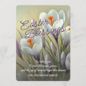 Cartes Pour Fêtes Annuelles Personalized Easter Blessings Crocus Floral Card (Devant)