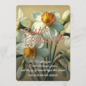Cartes Pour Fêtes Annuelles Personalized Easter Blessings Daffodil Floral Card (Devant)