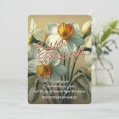 Cartes Pour Fêtes Annuelles Personalized Easter Blessings Daffodil Floral Card (Debout devant)