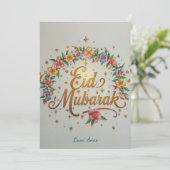 Cartes Pour Fêtes Annuelles Personalized Eid Mubarak card (Debout devant)