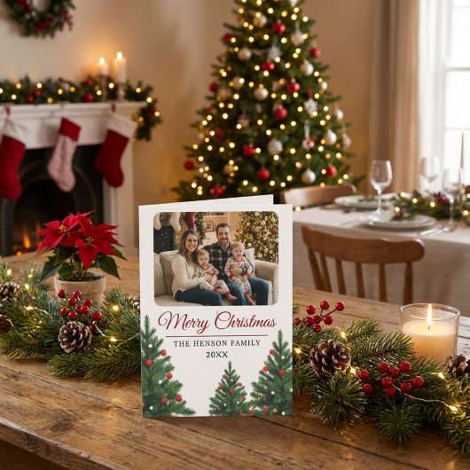 Cartes Pour Fêtes Annuelles Personalized Family Photo Christmas Tree