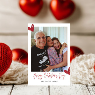Cartes Pour Fêtes Annuelles Personalized Family Valentine Photo Card