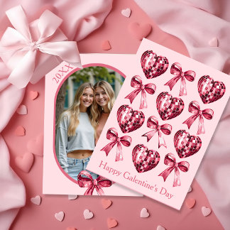 Cartes Pour Fêtes Annuelles Personalized Galentine’s Day Photo Card -Pink