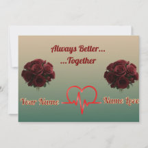Personalized Green Heart&Bouquet-valentine's card