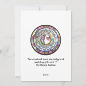 Cartes Pour Fêtes Annuelles Personalized Hand carved Gourd Wedding Gift Card (Dos)