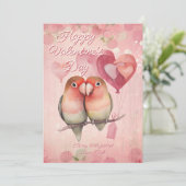 Cartes Pour Fêtes Annuelles Personalized Message Parrot Animal Valentines Day (Debout devant)