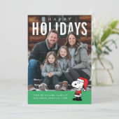 Cartes Pour Fêtes Annuelles Personalized Photo Holiday Snoopy Doghouse (Debout devant)