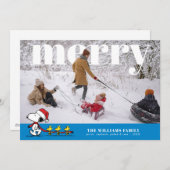 Cartes Pour Fêtes Annuelles Personalized Photo Holiday Snoopy & Friends (Devant / Derrière)