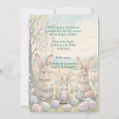 Cartes Pour Fêtes Annuelles Personalized Rustic Easter Floral - Green Script (Dos)