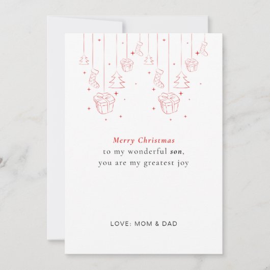 Cartes Pour Fêtes Annuelles Personalized Son Christmas Card (Devant)