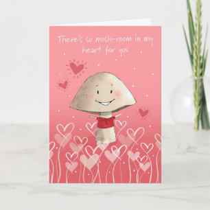 Cartes Pour Fêtes Annuelles Personnage de champignons mignons Saint-Valentin