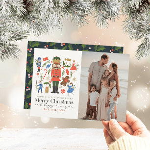 Cartes Pour Fêtes Annuelles Personnages Festive Nutcracker Photo de Noël