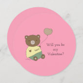 Cartes Pour Fêtes Annuelles Personnalisable Serez-Vous Mon Valentine Rose (Devant / Derrière)