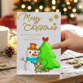 Cartes Pour Fêtes Annuelles Personnalisation Cute Main Drawn Caractère Noël