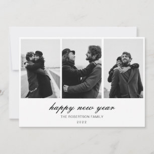 Cartes Pour Fêtes Annuelles personnalisé 3 photos heureux nouvel an