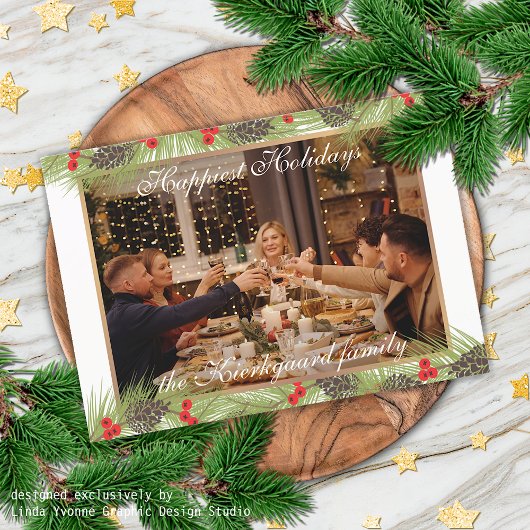 Cartes Pour Fêtes Annuelles Personnalisé Classique Classique Chic Happest