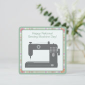 Cartes Pour Fêtes Annuelles Personnalisé Élégant Joyeux Machine à coudre Jour (Debout devant)