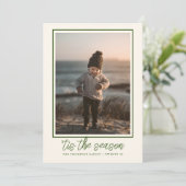 Cartes Pour Fêtes Annuelles Personnalisé Élégant Stylé Mignon Vert Noël (Debout devant)