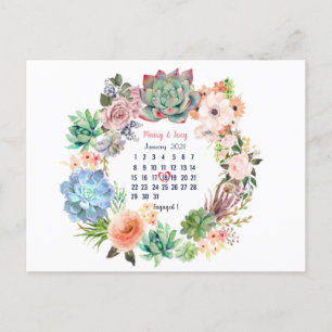 Cartes Pour Fêtes Annuelles Personnalisé Engagé -mariage date 18 de 31