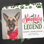 Cartes Pour Fêtes Annuelles Personnalisé Funny Chien Noël mignon Photo Vert