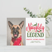 Cartes Pour Fêtes Annuelles Personnalisé Funny Chien Noël mignon Photo Vert (Debout devant)