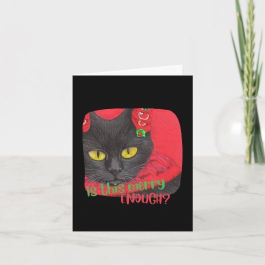 Cartes Pour Fêtes Annuelles Personnalisé Je déteste Noël Funny Chat Noir (Devant)