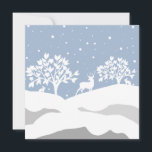 Cartes Pour Fêtes Annuelles Personnalisé Joli Blue Winter Deer Hare Tree Scene<br><div class="desc">Avec une belle image et un message, vous pouvez customiser à votre propre si vous souhaitez utiliser notre outil pratique, personnalisez cette belle carte avec votre nom, et vous êtes prêt à partir! De plus, tous les produits sur le thème animal vendus à l'atelier de Charme de Pâtes nous aident...</div>