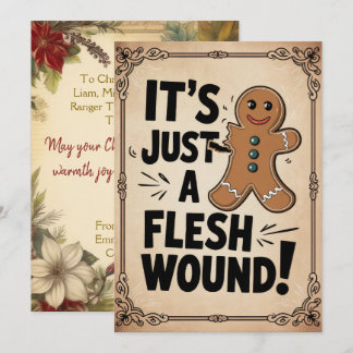 Cartes Pour Fêtes Annuelles Personnalisé Juste Une Blessure De Chair Drôle Vin