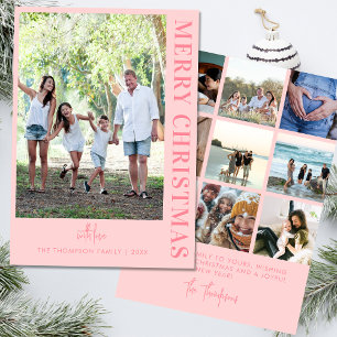 Cartes Pour Fêtes Annuelles Personnalisé Moderne 10 Photos Familiales Minimali