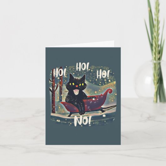 Cartes Pour Fêtes Annuelles Personnalisé Naughty Funny Chat noir Noël (Devant)