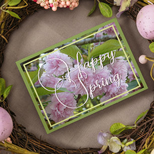 Cartes Pour Fêtes Annuelles Personnalisé Pastel Rose Joyeux Printemps Floral é