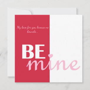 Cartes Pour Fêtes Annuelles Personnalisé Soit Mine Heart Love Proposition Roug