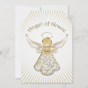 Cartes Pour Fêtes Annuelles Personnaliser : Ange de Noël des rayons lumineux d