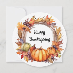 Cartes Pour Fêtes Annuelles Personnaliser - Aquarelle Cadrage Thanksgiving