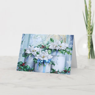 Cartes Pour Fêtes Annuelles Personnaliser de vacances Vintage bleu