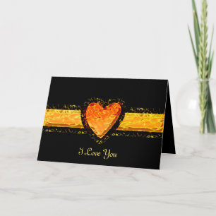 Cartes Pour Fêtes Annuelles Personnaliser Elégant Orange Heart Valentine's day