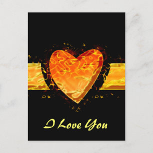 Cartes Pour Fêtes Annuelles Personnaliser Elégant Orange Heart Valentine's day