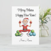 Cartes Pour Fêtes Annuelles Personnaliser Funny Pilates Instructeur Noël (Debout devant)