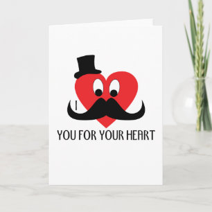 Cartes Pour Fêtes Annuelles Personnaliser Je te moustache pour ton coeur