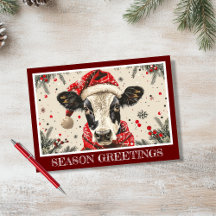 Personnaliser la vache mignonne à Santa Hat