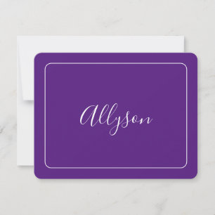 Cartes Pour Fêtes Annuelles Personnaliser le nom et le message, Royal Purple