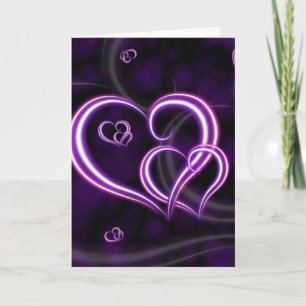 Cartes Pour Fêtes Annuelles Personnaliser les Coeurs Violets Élégant
