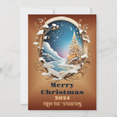 Cartes Pour Fêtes Annuelles Personnaliser Nom 2024 Scène de Noël (Devant)