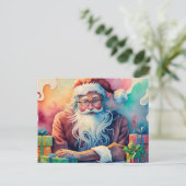 Cartes Pour Fêtes Annuelles Personnaliser Père Noël Whimsical Christmas Journe (Debout devant)